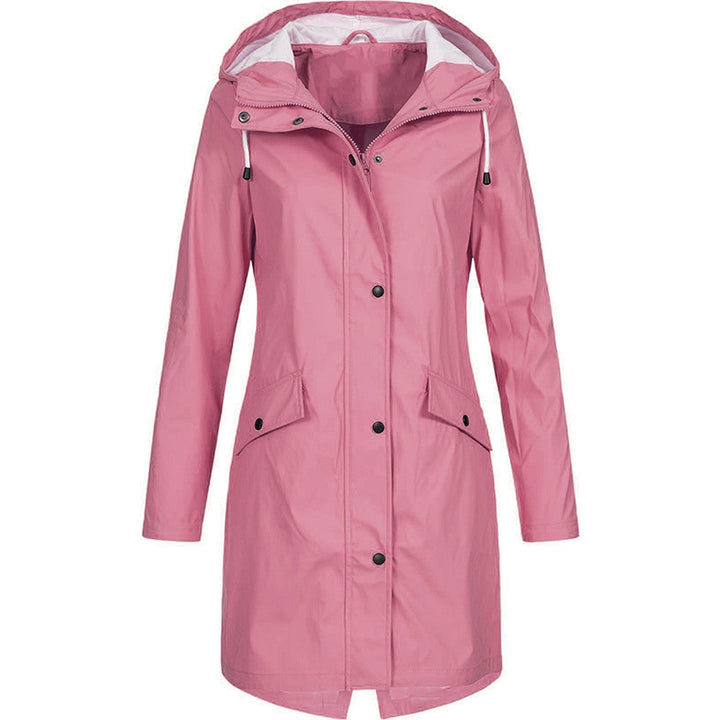 Stylish Solid Rain Jacket, Waterproof Outdoor Coat for Women | Perfect for Autumn/Winter Activities