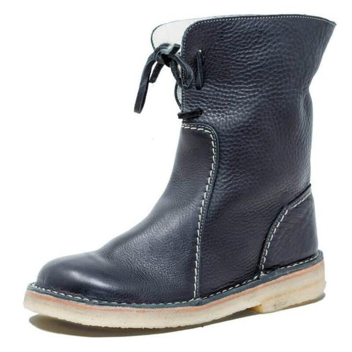 Vegan Leather Ankle Boots with Wool for Women | Perfect for Casual Days