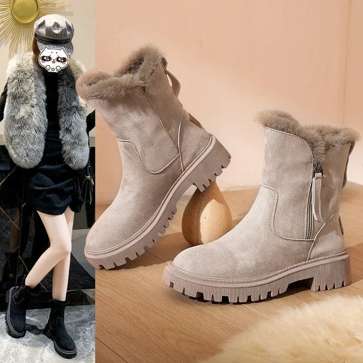 Warm Winter Boots with Zipper and Wool for Women | Ideal for Winter