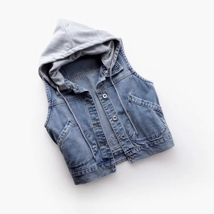 Casual Men's Hooded Denim Vest with Pockets | Perfect for Everyday Wear