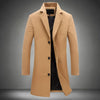 Elegant Long Woolen Coat With Buttons For Men | Ideal for Winter