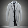 Elegant Long Woolen Coat With Buttons For Men | Ideal for Winter