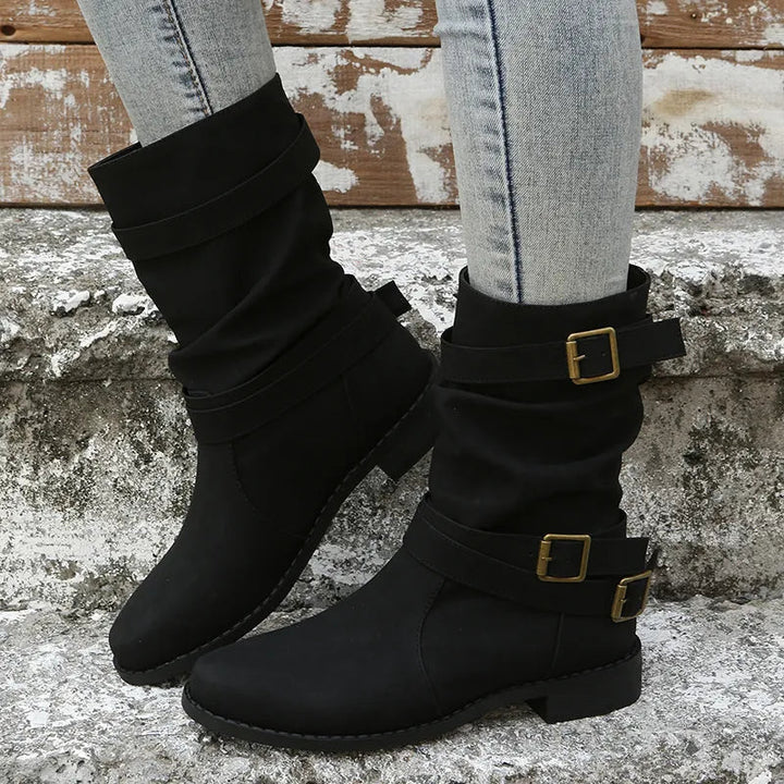 Suede Faux Leather Ankle Boots with Heel for Women | Perfect for Casual Days