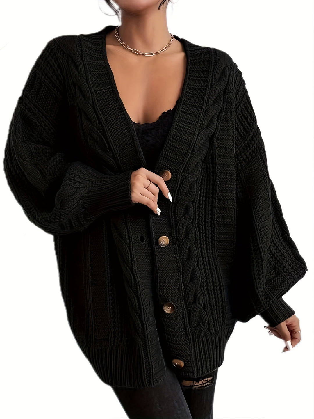 Stylish Warm Cable Knit Wool Cardigan Sweater for Women | Ideal for Winter