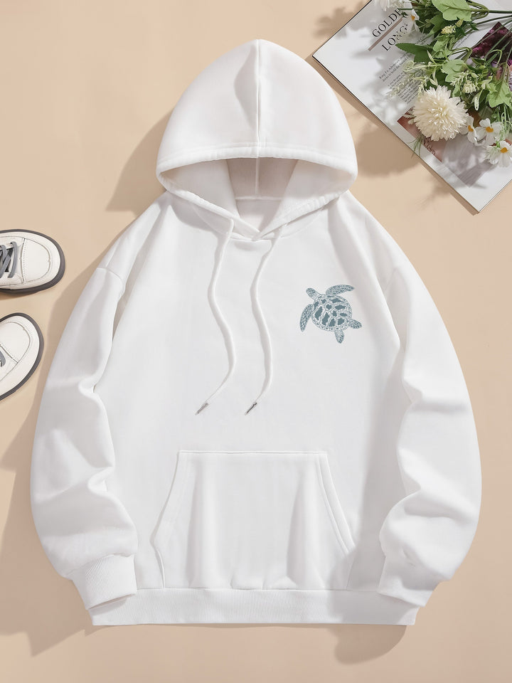 Casual Sweat Pullover Hoodie with Backprint and Hood for Women | Perfect for Everyday Wear