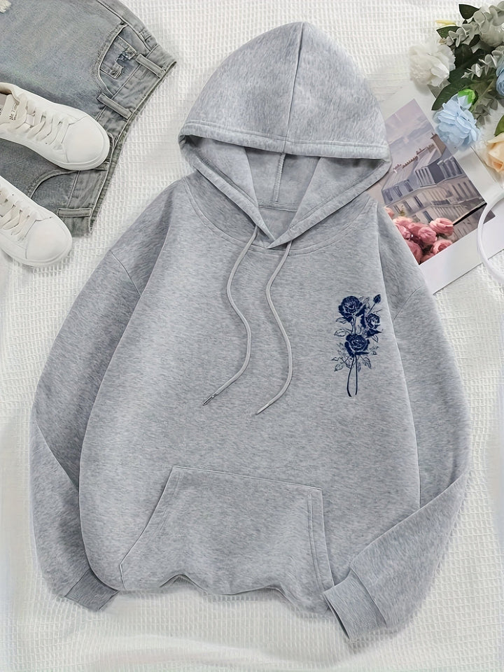 Casual Sweat Pullover Hoodie with Hood and Backprint for Women | Perfect for Everyday Wear