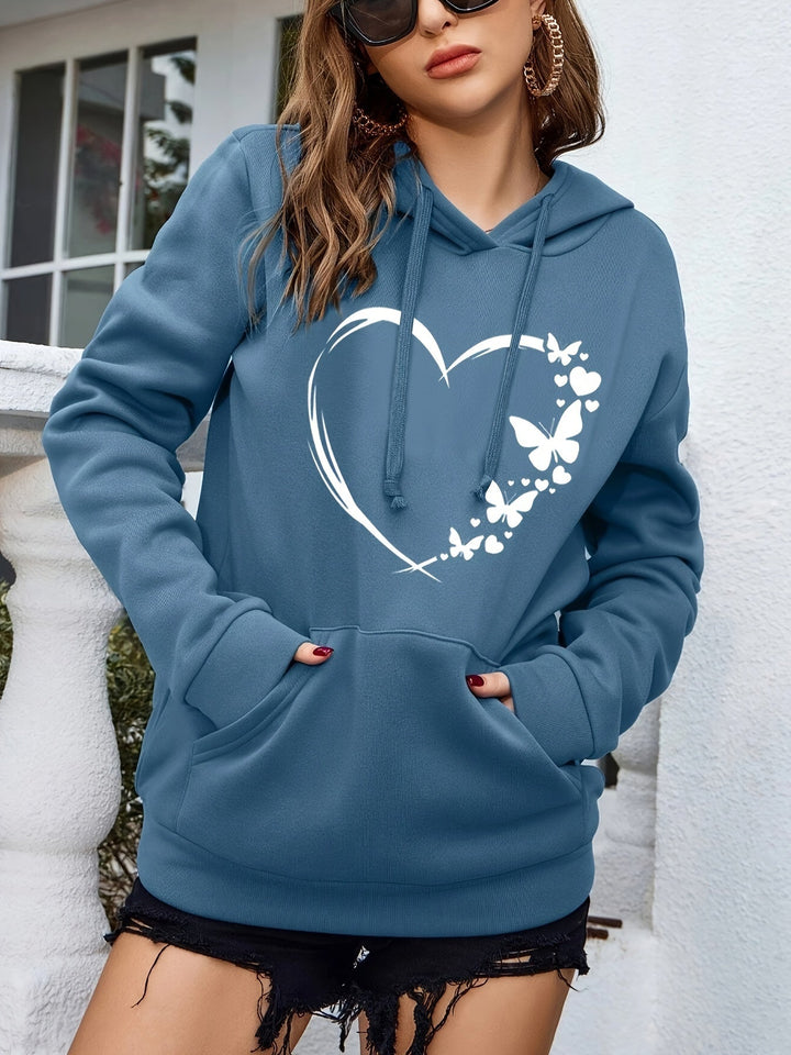 Casual Sweat Pullover Hoodie with Print and Hood for Women | Perfect for Casual Days