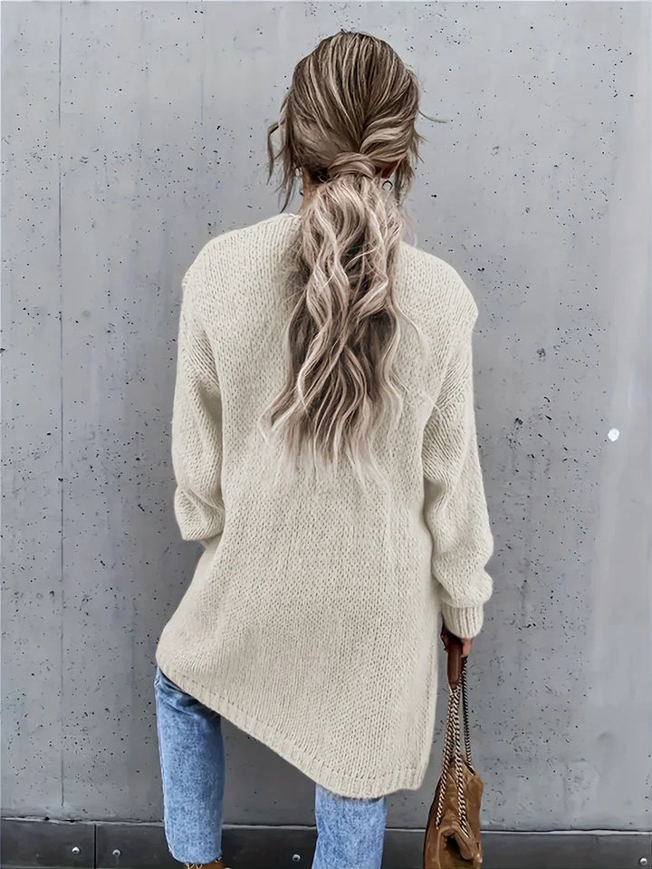 Elegant Mid-Length Cashmere Knitwear Cardigan for Women | Ideal for Autumn & Winter