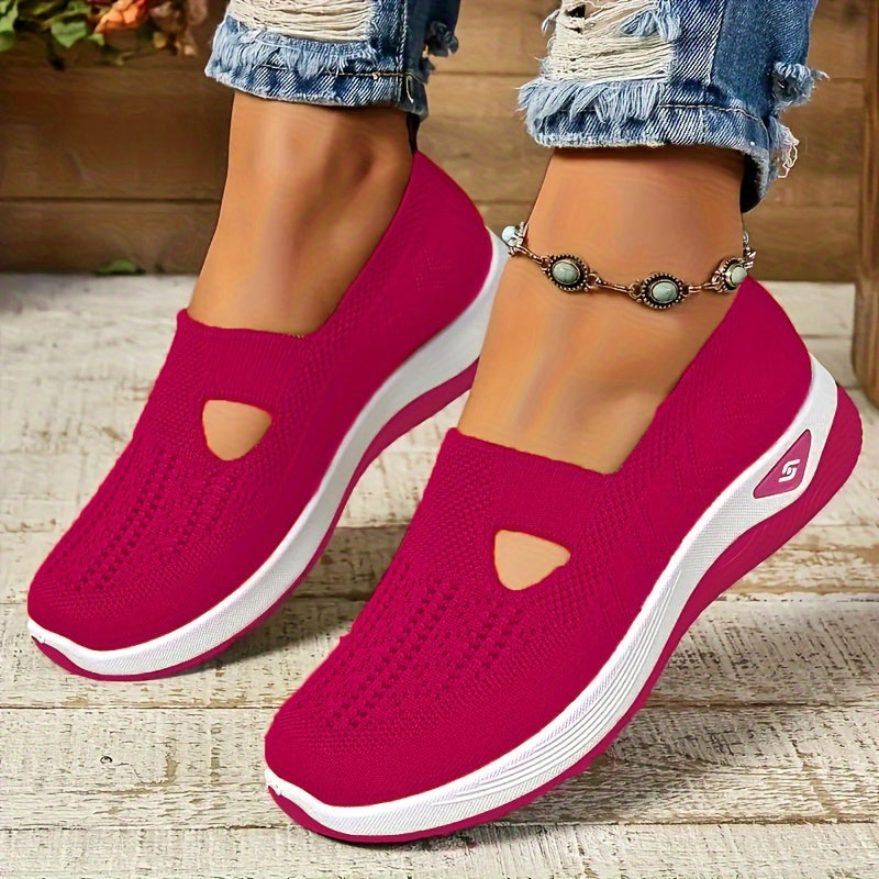 Stylish Lightweight Knit Cut-Out Sneakers for Women | Perfect for Casual Days