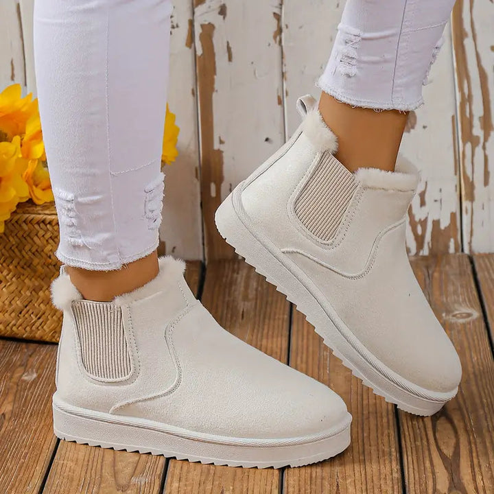 Casual Stylish Suede Ankle Boots with Fur for Women | Perfect for Casual Days