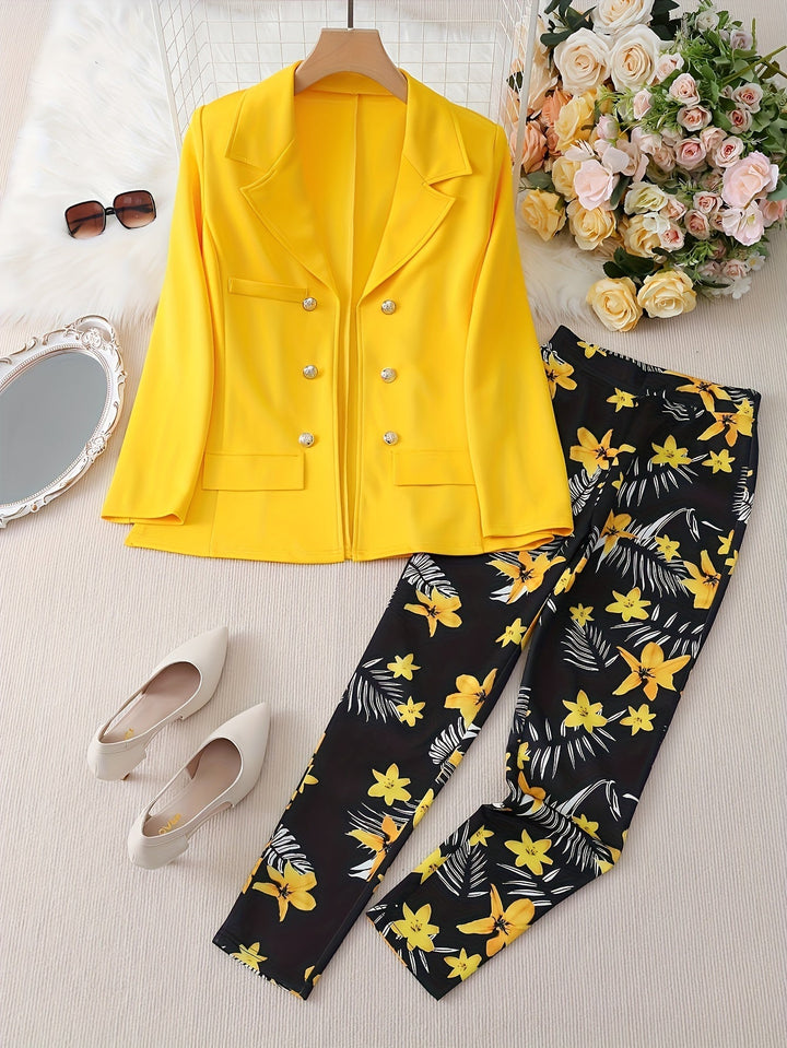 Stylish Blazer And Floral Print Outfit Set for Women | Everyday wear