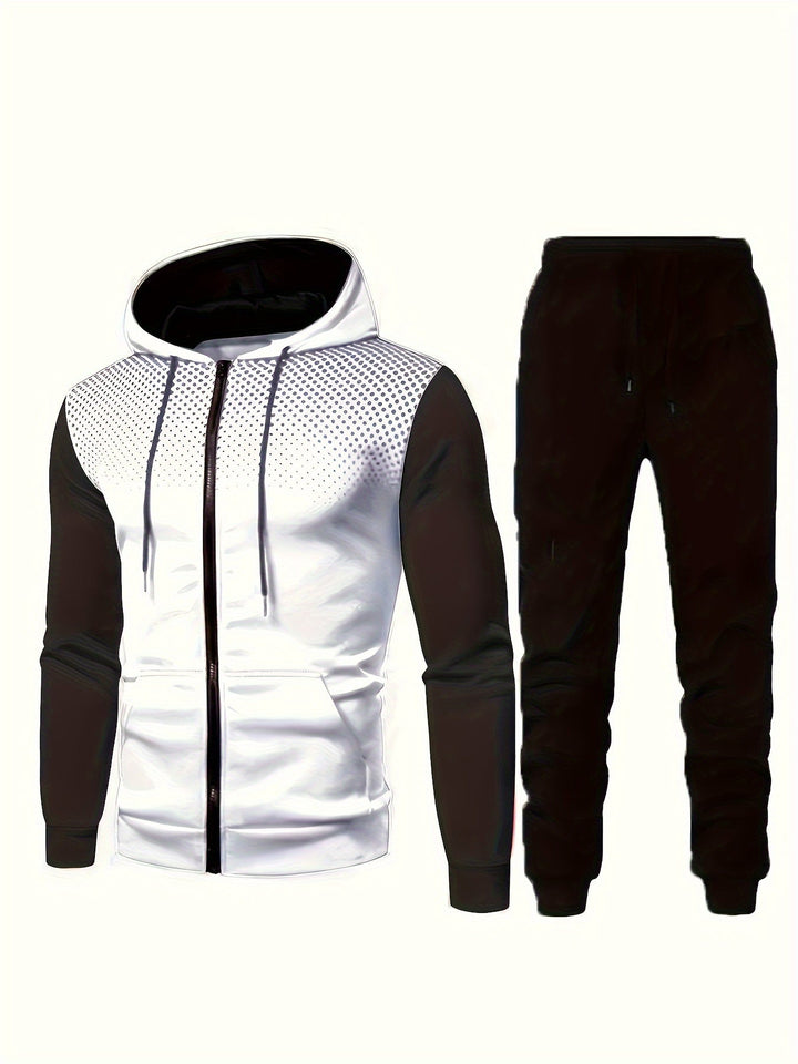 Casual Athletic Tracksuit Hoodie and Drawstring Pants for Men | Ideal for All Seasons