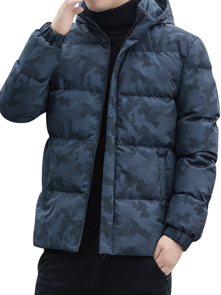 Casual Zip-Up And Padded Hooded Winter Jacket For Men | Ideal for Winter