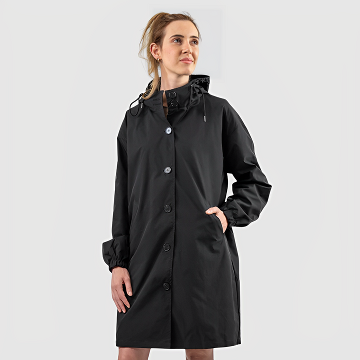 Women's Stylish Waterproof Rain Coat with Hood | Ideal for Autumn/Winter