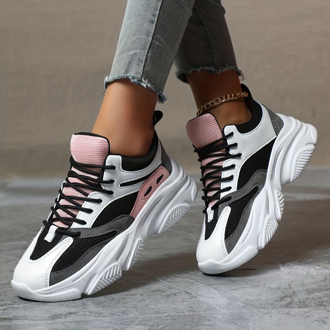 Stylish Thick Sole Shock-Absorbing Chunky Sneakers for Women | Comfortable Streetwear