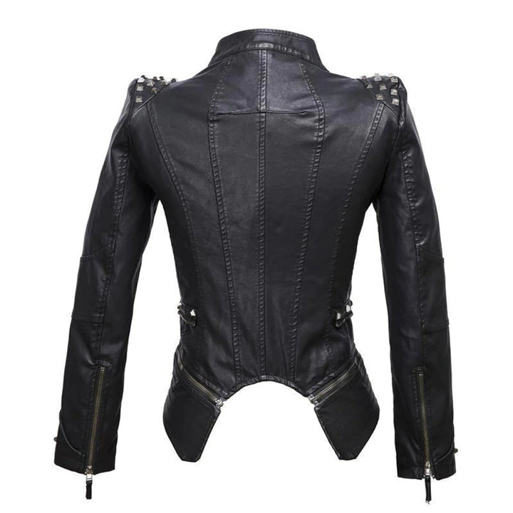 Casual Slim Fit Vegan Leather Biker Jacket for Women | Perfect for Casual Days