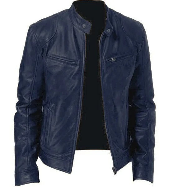 Casual Vegan Leather Jacket Casual Fit For Men | Ideal for Autumn