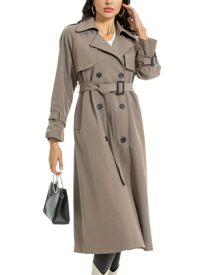 Women’s Elegant Plus Size Double Breasted Trench Coat | Ideal for Autumn/Winter