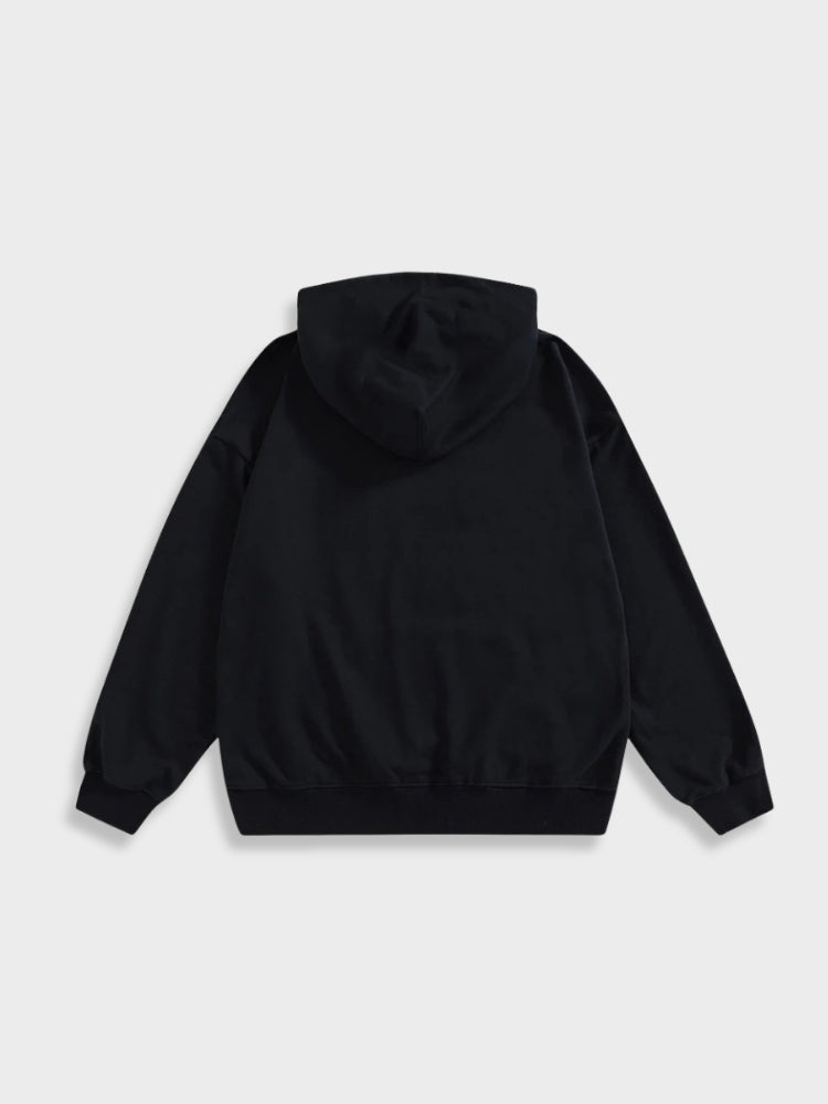 Black Hoodie with Backprint for Men | Perfect for Casual Days