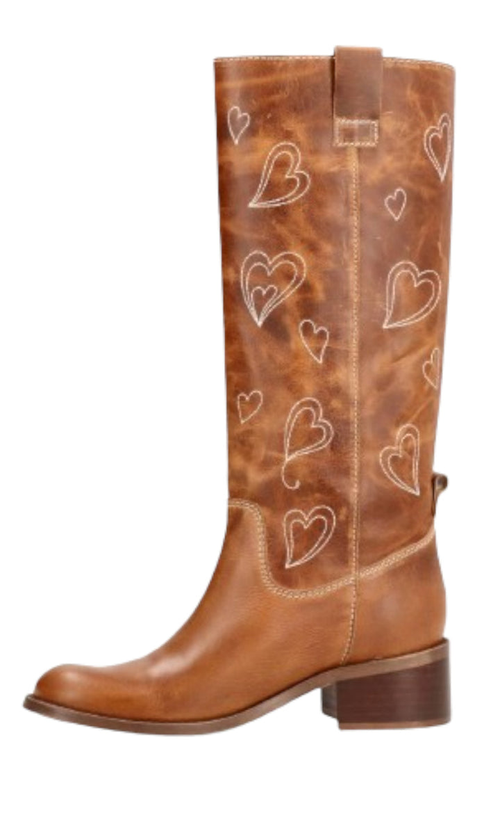 Stylish Knee High Vegan Leather Cowboy Boots with Print for Women | Eco-Friendly Materials