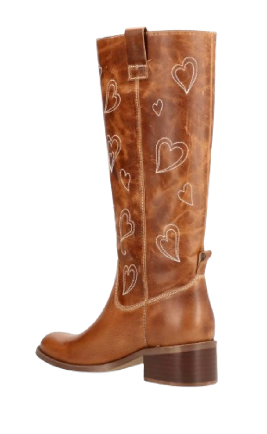 Stylish Knee High Vegan Leather Cowboy Boots with Print for Women | Eco-Friendly Materials