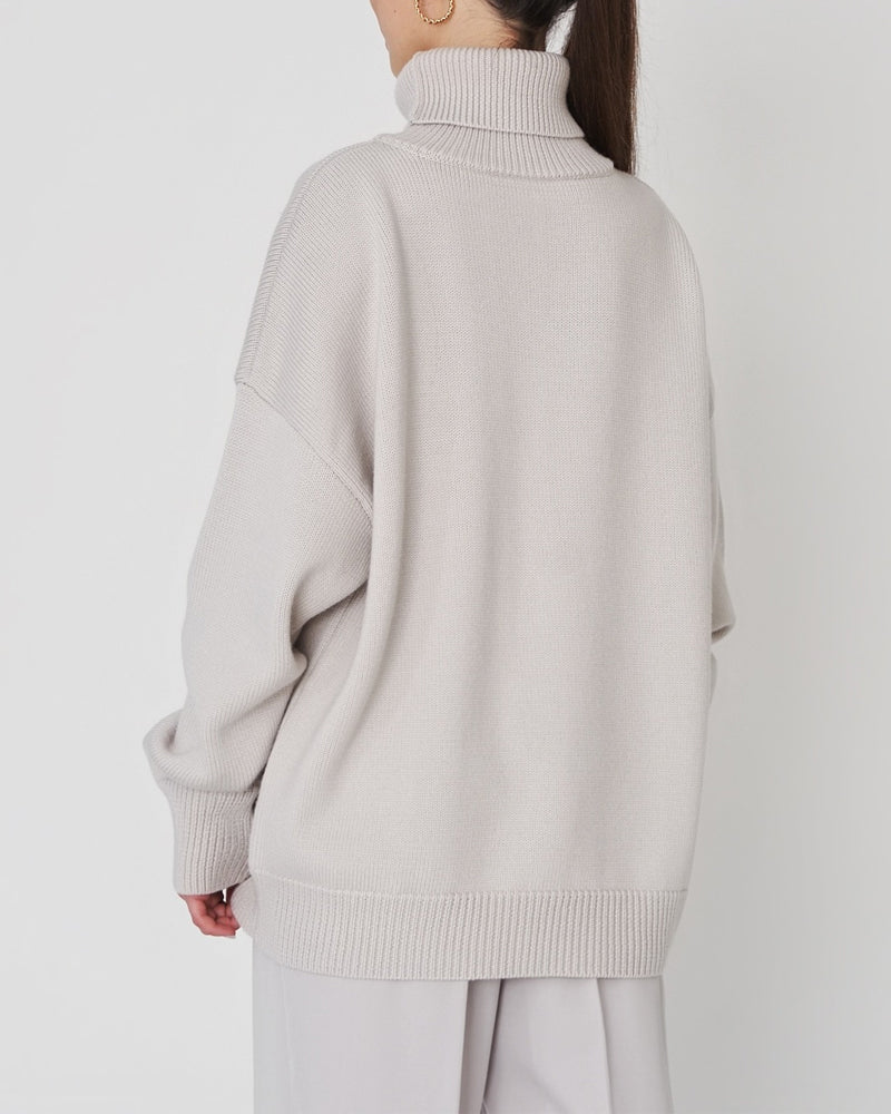 Elegant Oversized Cotton Turtleneck Sweater for Women | Perfect for Casual Days