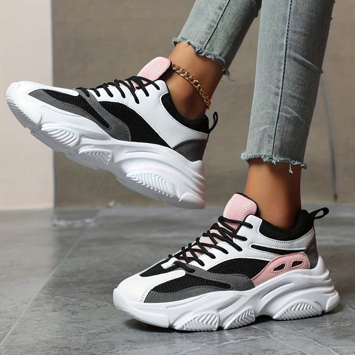 Stylish Thick Sole Shock-Absorbing Chunky Sneakers for Women | Comfortable Streetwear