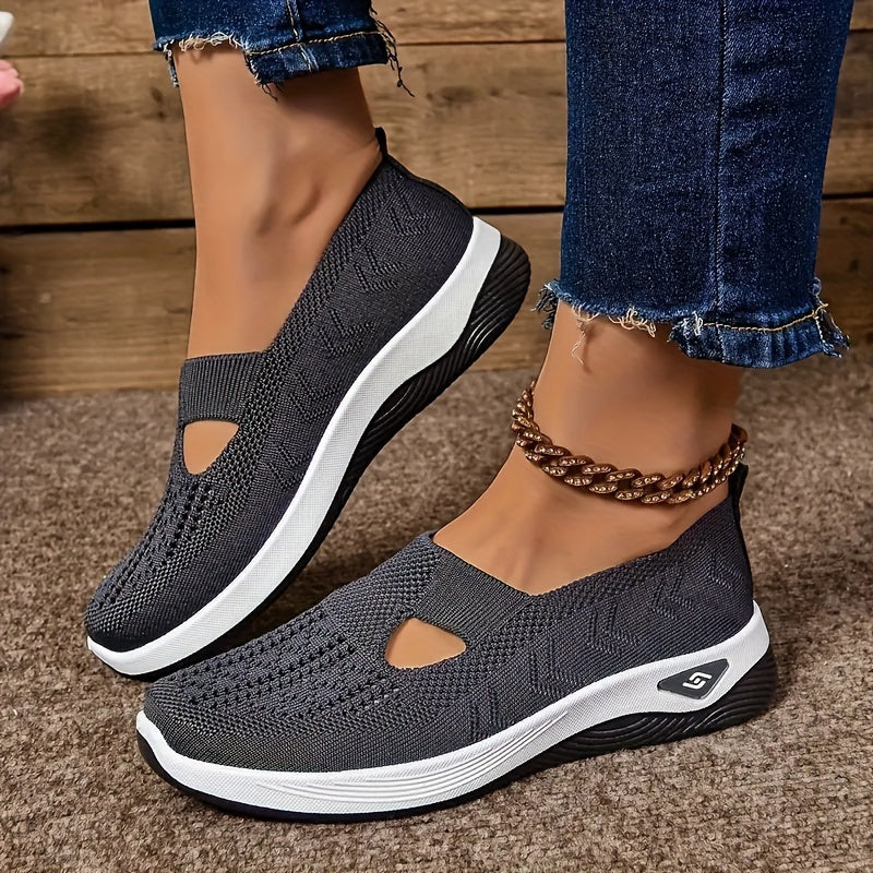 Stylish Lightweight Knit Cut-Out Sneakers for Women | Perfect for Casual Days