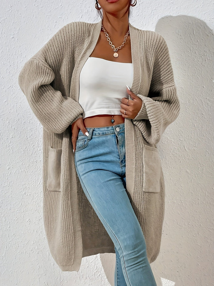 Casual Drop Shoulder Knitwear Cardigan with Pockets for Women | Perfect for Casual Days