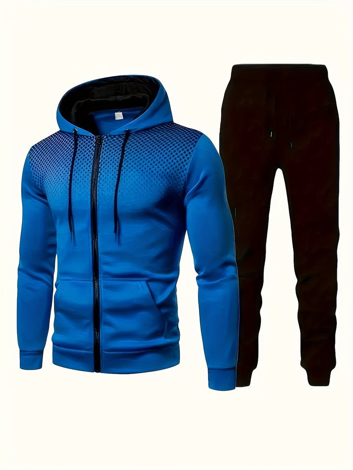 Casual Athletic Tracksuit Hoodie and Drawstring Pants for Men | Ideal for All Seasons