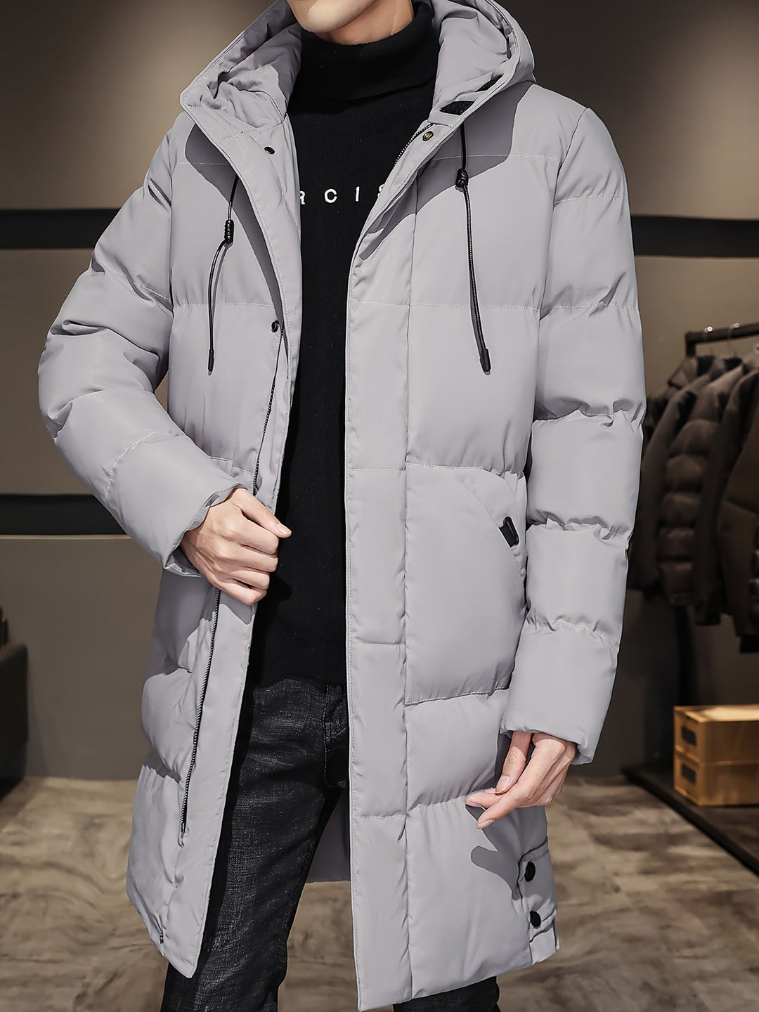 Elegant Black Cotton Winter Jacket For Men | Ideal for Winter