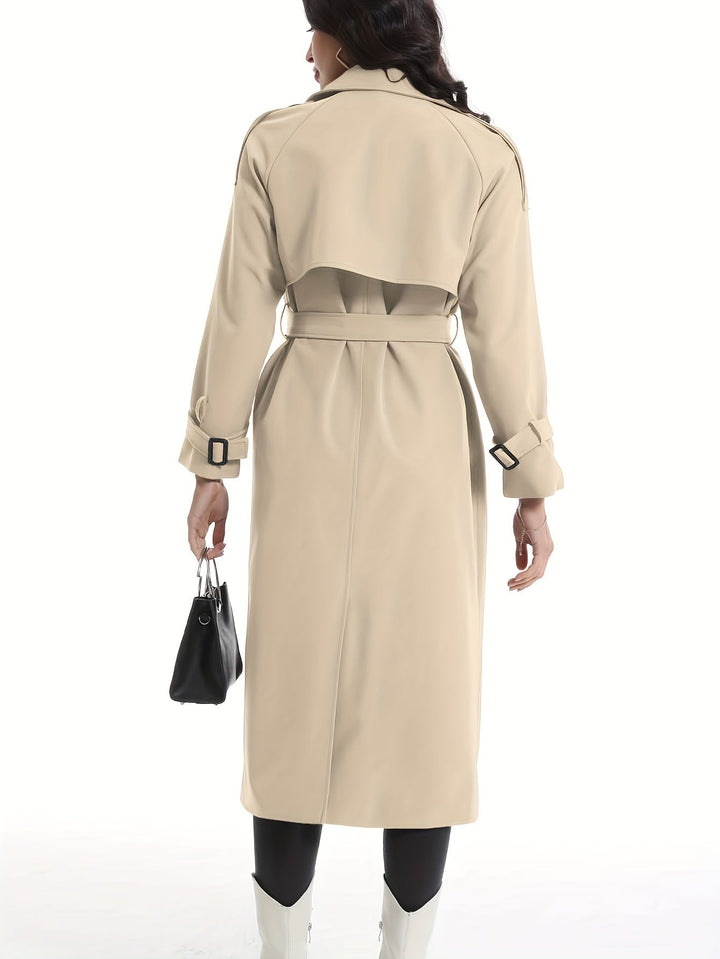 Women’s Elegant Plus Size Double Breasted Trench Coat | Ideal for Autumn/Winter