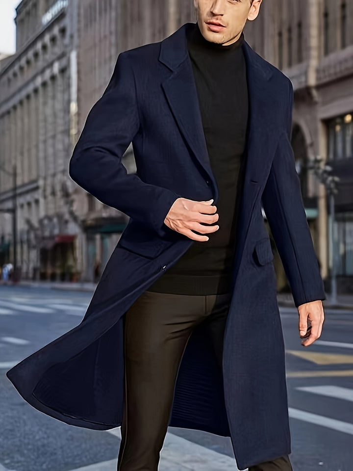 Elegant Retro Style Semi-formal Single Breasted Winter Jacket for Men | Ideal for Winter