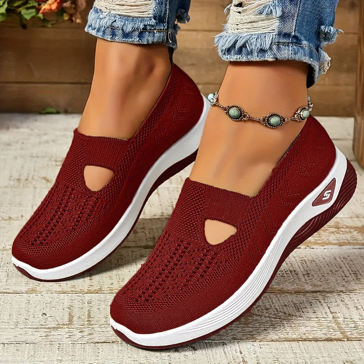 Stylish Lightweight Knit Cut-Out Sneakers for Women | Perfect for Casual Days