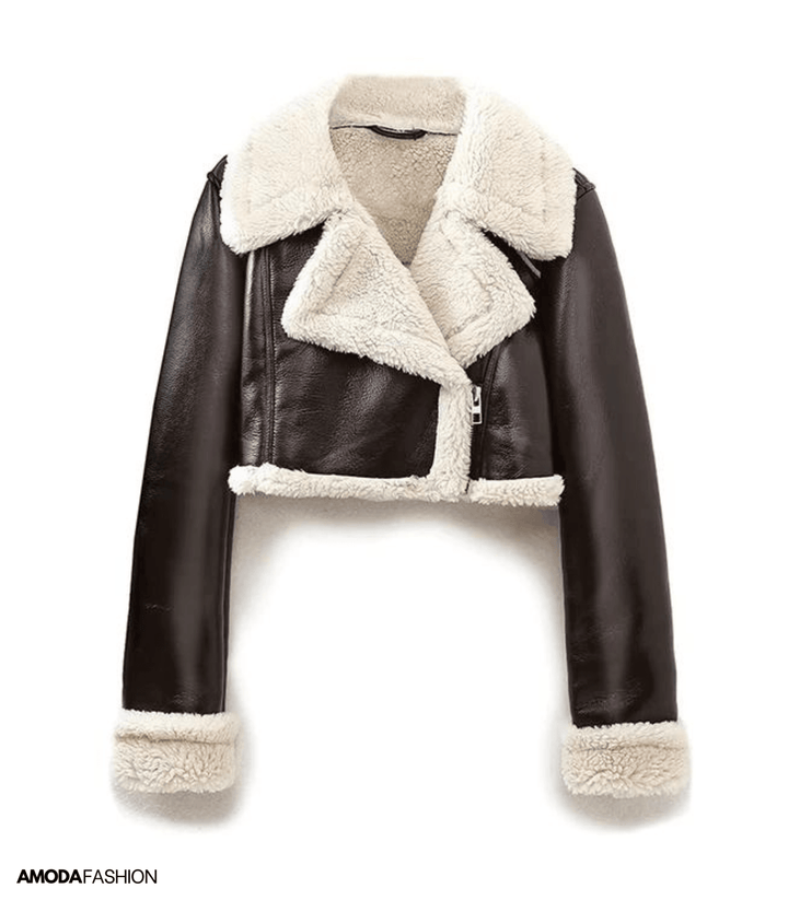 Casual Faux Leather Jacket with Fur for Women | Perfect for Casual Days