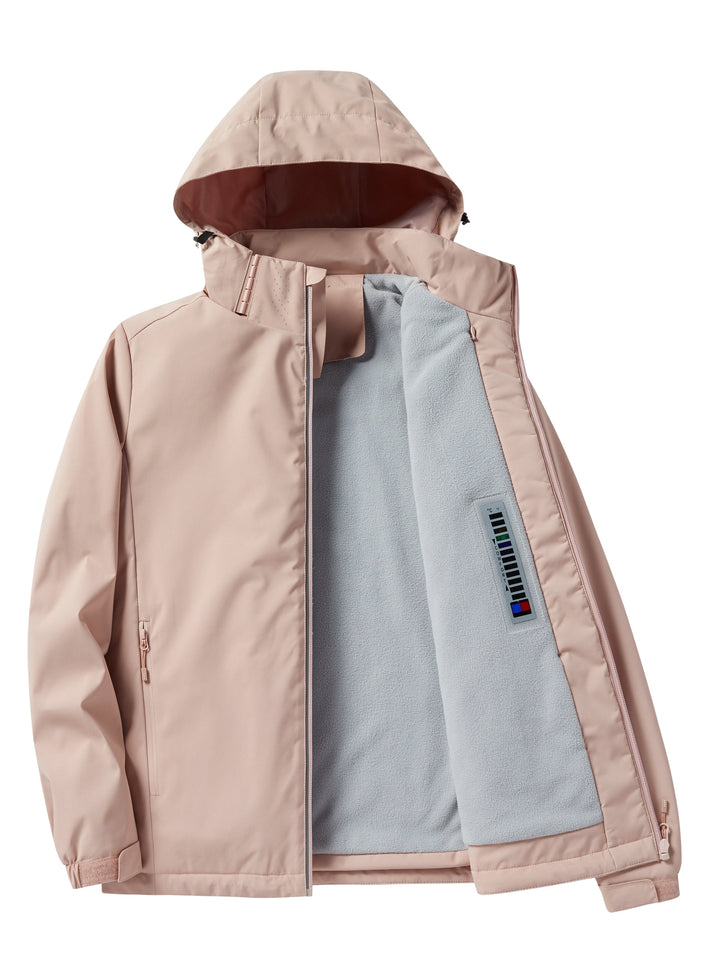 Elegant Waterproof Fleece Winter Jacket with Hood for Women | Perfect for Outdoor Activities