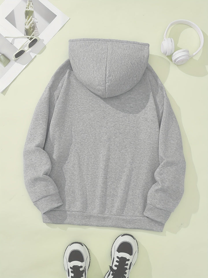 Casual Fleece Pullover Hoodie with Print for Women | Perfect for Casual Days