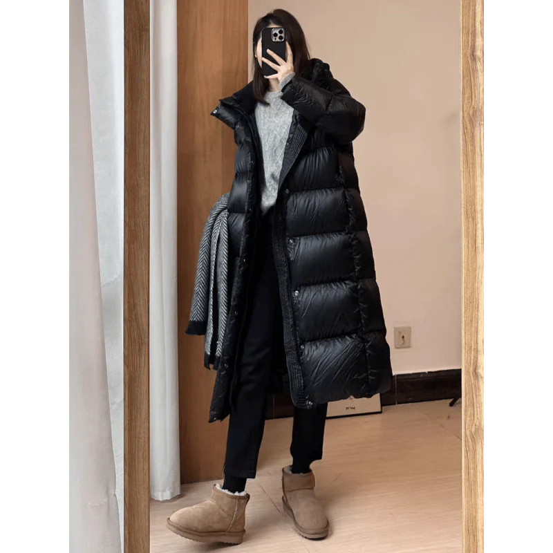 Casual Black Long Winter Parka Jacket for Women | Ideal for Winter