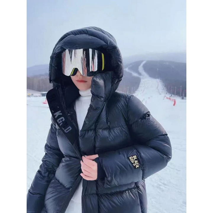 Casual Black Long Winter Parka Jacket for Women | Ideal for Winter