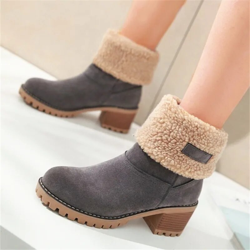 Warm Comfortable Winter Ankle Boots with Wool for Women | Ideal for Winter