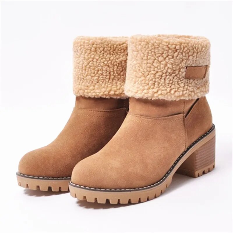 Warm Comfortable Suede Ankle Boots with Heel for Women | Ideal for Autumn