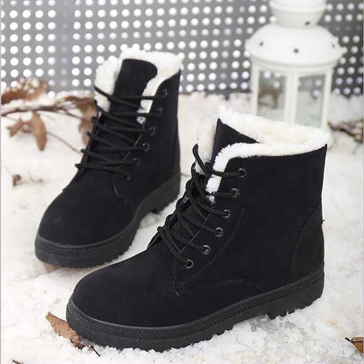 Casual Suede Winter Ankle Boots with Wool and Heel for Women | Ideal for Winter