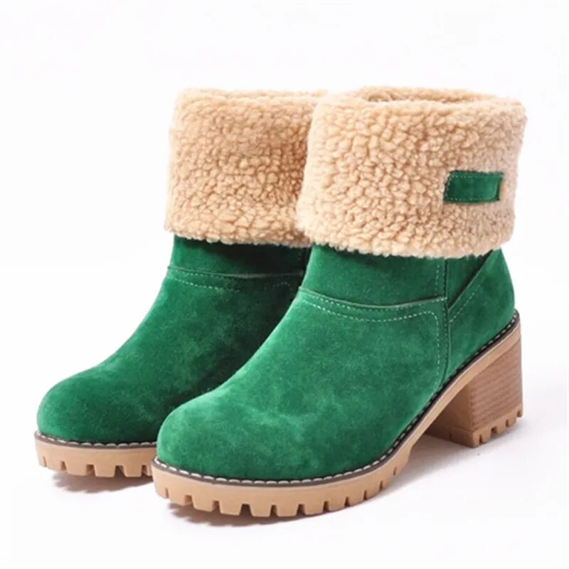 Warm Comfortable Suede Ankle Boots with Heel for Women | Ideal for Autumn