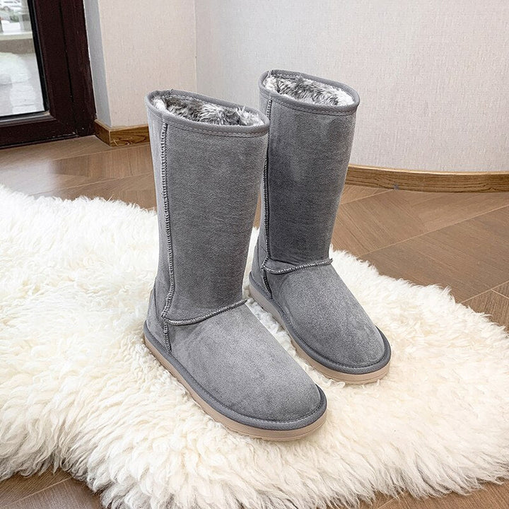 Flat Warm Suede Boots with Wool for Women | Ideal for Winter