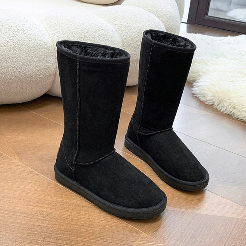 Flat Warm Suede Boots with Wool for Women | Ideal for Winter