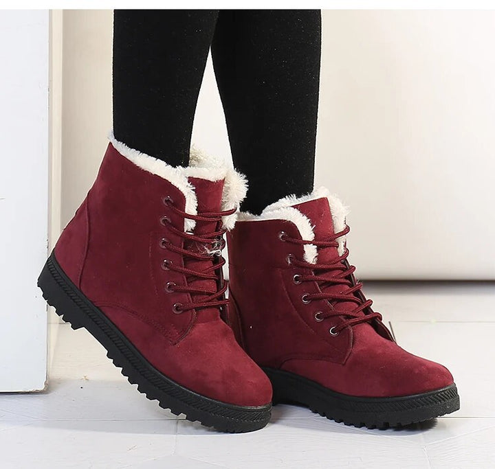 Casual Suede Winter Ankle Boots with Wool and Heel for Women | Ideal for Winter