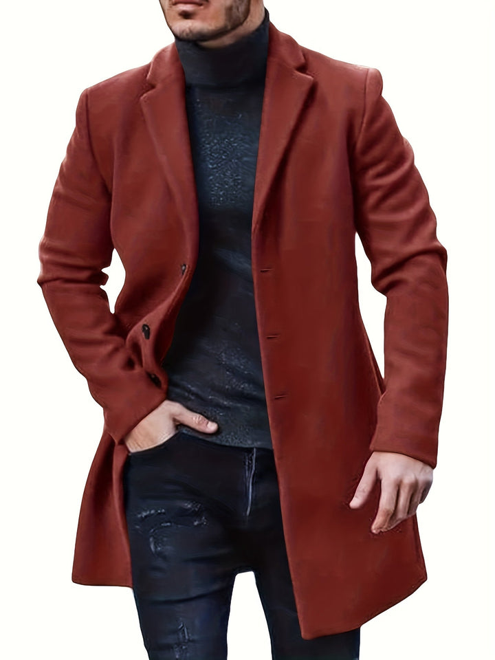 Elegant Single Breasted Winter Jacket for Men | Ideal for Winter