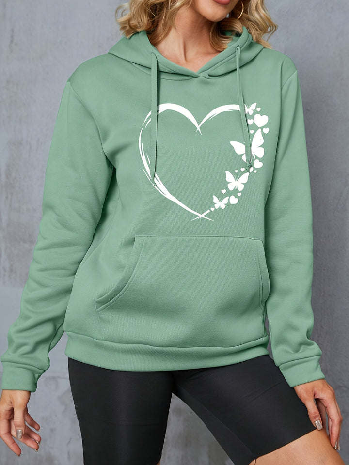 Casual Sweat Pullover Hoodie with Print and Hood for Women | Perfect for Casual Days