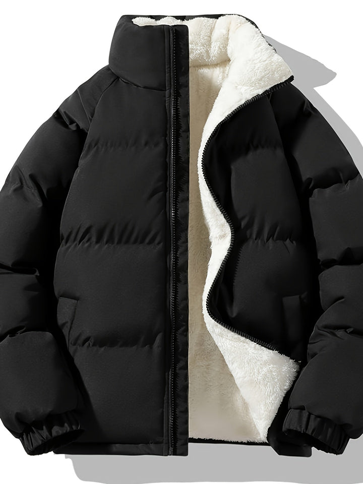 Casual Warm Full Zip Padded Winter Jacket for Men | Ideal for Winter