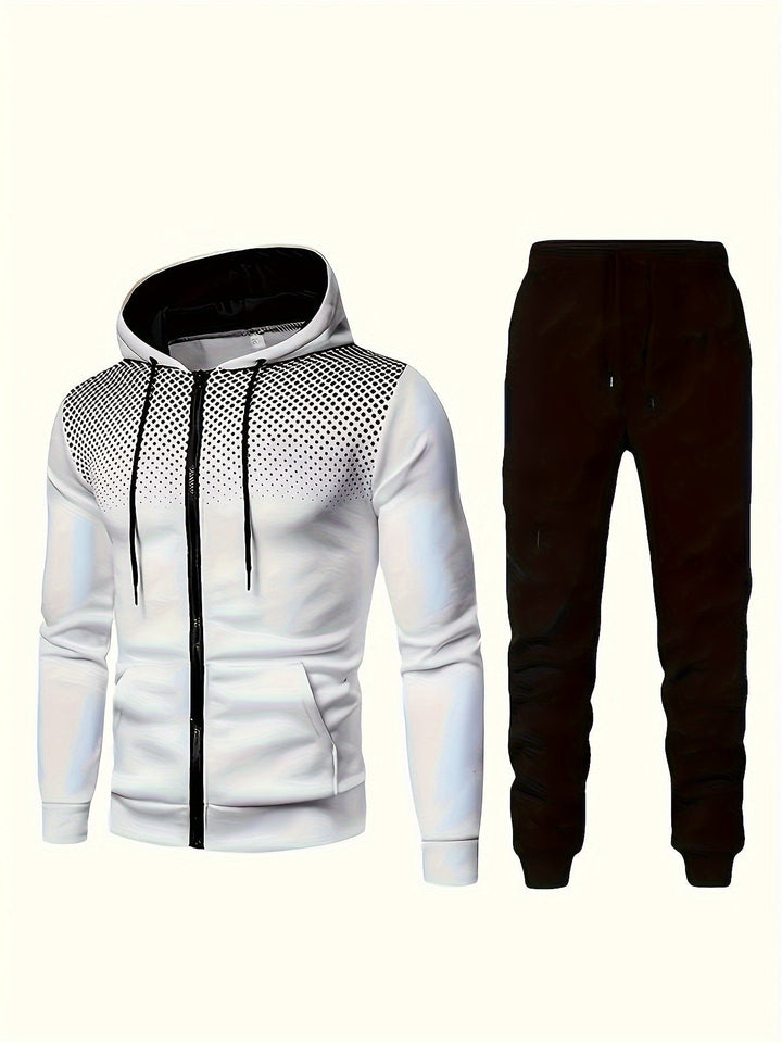 Casual Athletic Tracksuit Hoodie and Drawstring Pants for Men | Ideal for All Seasons